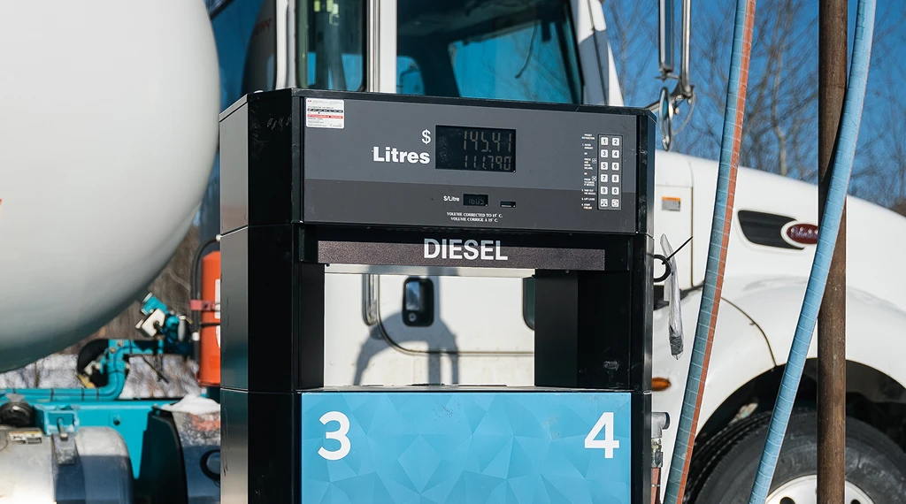 Diesel pump at fuel station