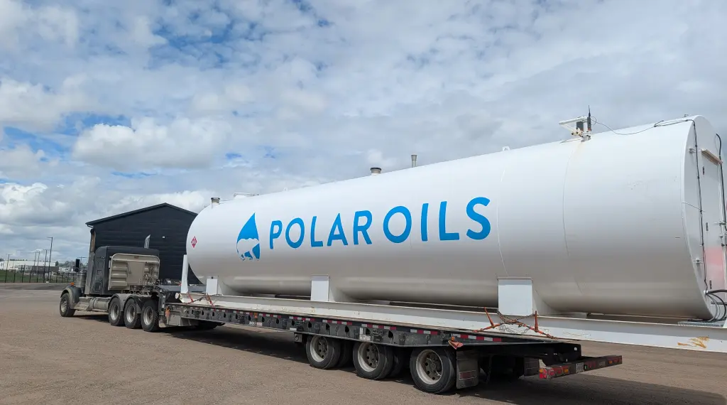 Large Polar Oils tank truck for oil transport