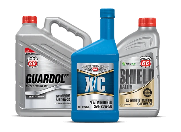 Three bottles of engine oil products