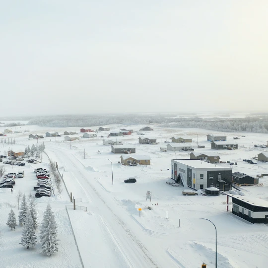 Snow covered residential area in winter