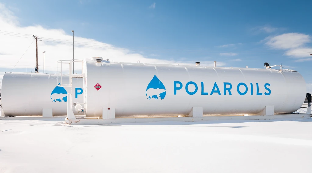 Large fuel tanks with Polar Oils branding